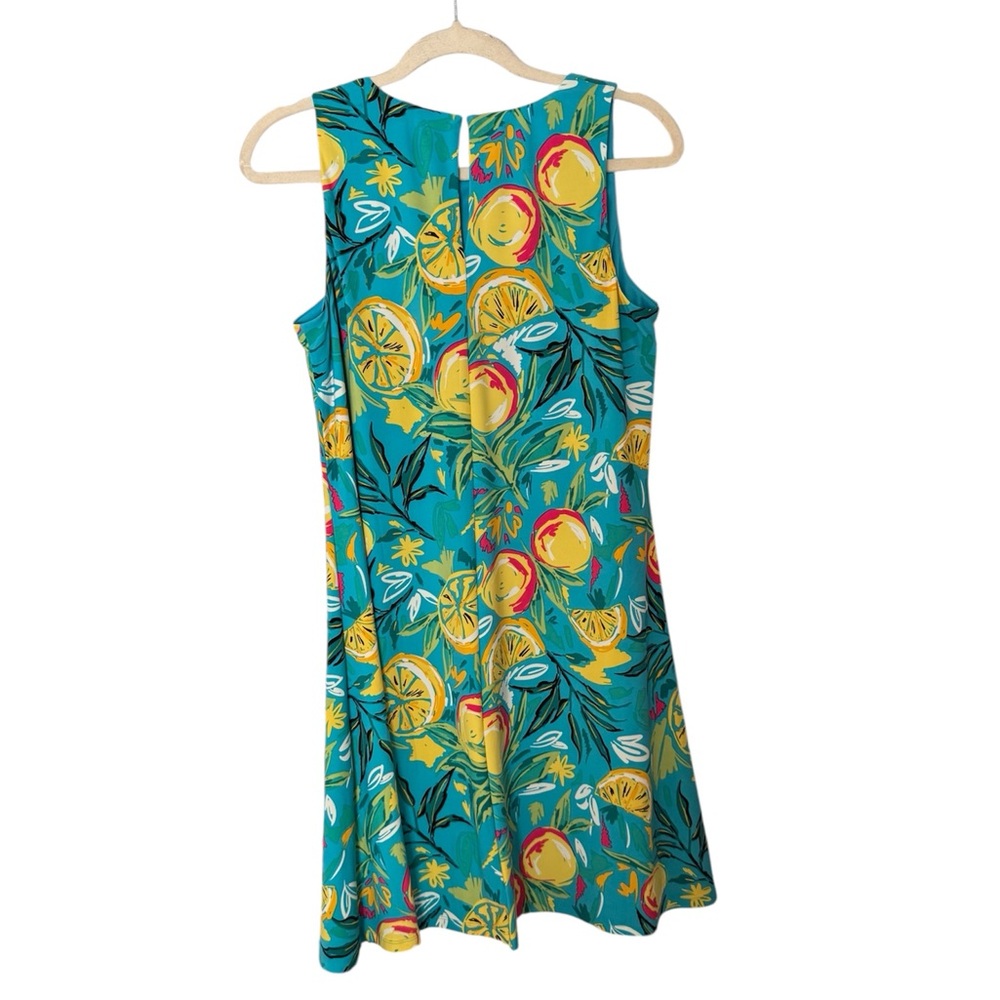 Pappagallo Turquoise and Yellow Dress - Picture 2 of 12